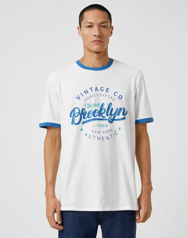 College T-Shirt Printed Crew Neck Short Sleeve – Image 3